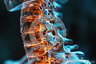 X-ray film of the spine. Generative AI Stock Photo