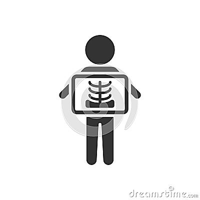 X-ray icon in flat style. Radiology vector illustration on white isolated background. Medical scan business concept Vector Illustration