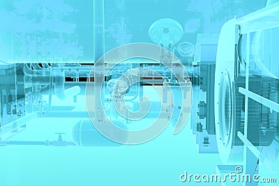 X-Ray Image of Industrial equipment Stock Photo