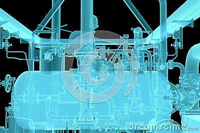 X-Ray Image of Industrial equipment Stock Photo