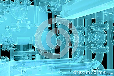 X-Ray Image of Industrial equipment Stock Photo