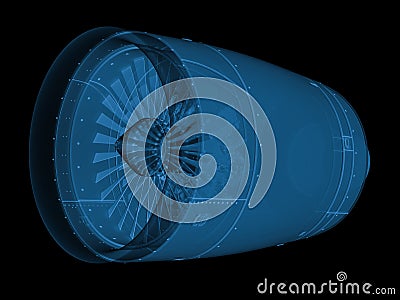 X ray jet engine Stock Photo