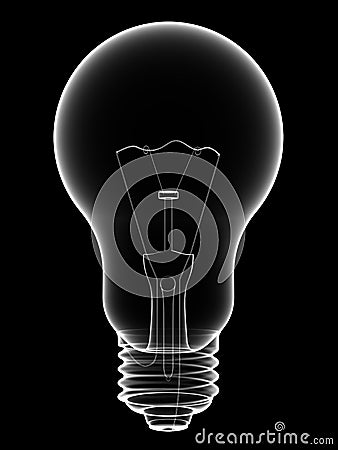 X-Ray lightbulb isolated on black Stock Photo