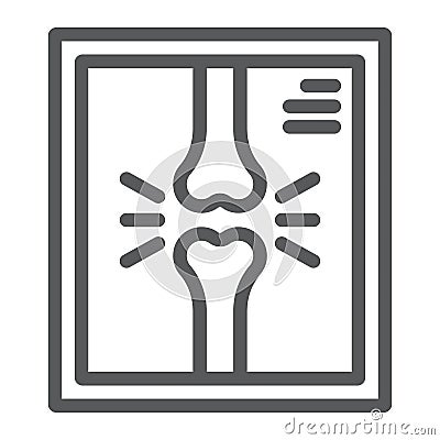 X-ray line icon, medicine and clinical, radiology Vector Illustration