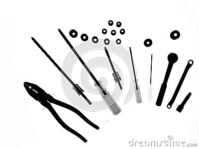 X-ray picture :set of tools Stock Photo