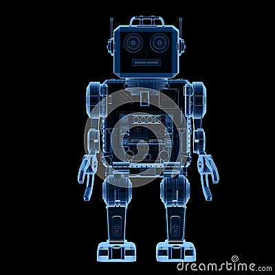 X-ray robot tin toy Stock Photo