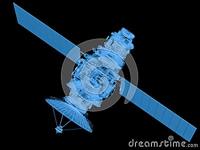 X ray satellite isolated on black Stock Photo