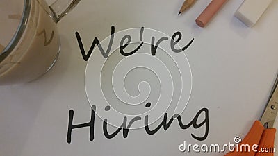 Were Hiring designed ad Stock Photo