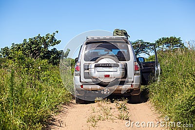 4x4 in remote South African bush. Editorial Stock Photo