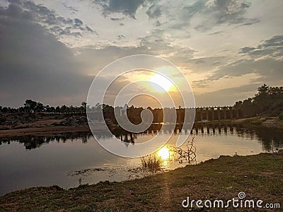 It's an excellent moment of the sun and its rays. Stock Photo