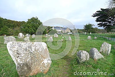 It's France and it's England who see it, stonehenge-like rocks, hard to believe but ancestors everywhere Stock Photo