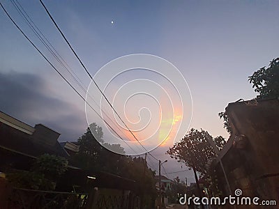 it& x27;s 5 PM in the evening around BEKASI TOWN. Stock Photo