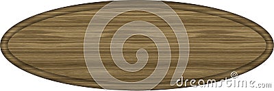 1x3 Walnut Oval Sign Blank Stock Photo