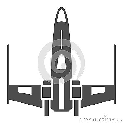 X wing x fighter solid icon, star wars concept, x wing starfighter vector sign on white background, glyph style icon for Vector Illustration