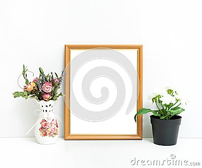 8x10 16x20 Wooden Frame Mockup Stock Photo