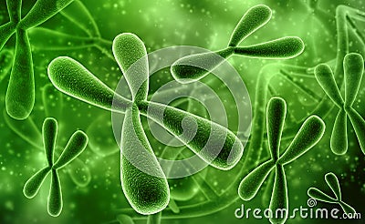 3D rendered illustration of chromosomes. Genetics concept Cartoon Illustration