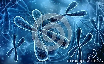 3D rendered illustration of chromosomes. Genetics concept Cartoon Illustration