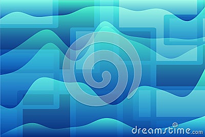 Abstract background with wave shapes and rectangle overlay texture. Vector Illustration