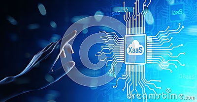 XaaS PaaS SaaS IaaS DBaaS Infrasstructure Service Data Base Platform development solution for business. Stock Photo