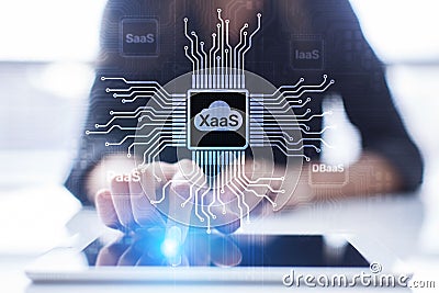 XaaS PaaS SaaS IaaS DBaaS Infrasstructure Service Data Base Platform development solution for business. Stock Photo