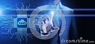XaaS PaaS SaaS IaaS DBaaS Infrasstructure Service Data Base Platform development solution for business Stock Photo