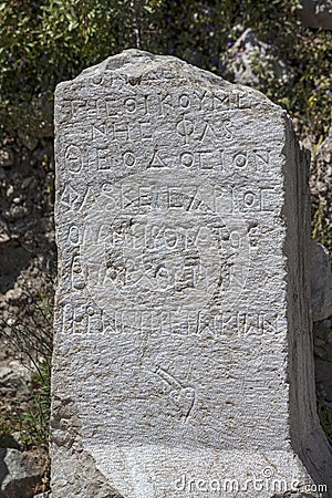 Xanthos Ancient City. Grave monument and the ruins of ancient city of Xanthos - Letoon Xantos, Xhantos, Xanths in Kas, Antalya/T Stock Photo