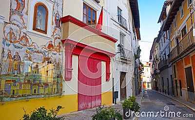 Xativa old town street in Valencia Jativa Stock Photo