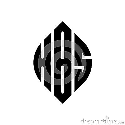 XBS circle letter logo design with circle and ellipse shape. XBS ellipse letters with typographic style. The three initials form a Vector Illustration
