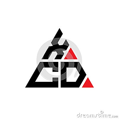 XCD triangle letter logo design with triangle shape. XCD triangle logo design monogram. XCD triangle vector logo template with red Vector Illustration