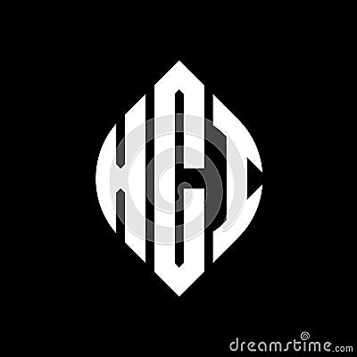 XCI circle letter logo design with circle and ellipse shape. XCI ellipse letters with typographic style. The three initials form a Vector Illustration