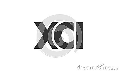 XCI logo design template with strong and modern bold text. Initial based vector logotype featuring simple and minimal typography. Vector Illustration