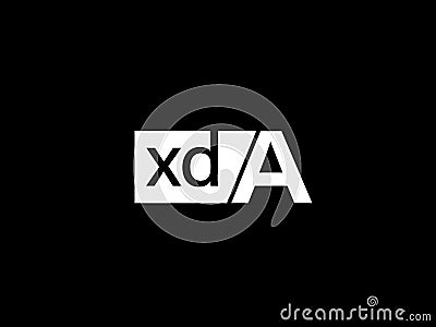 XDA Logo and Graphics design vector art, Icons isolated on black background Vector Illustration