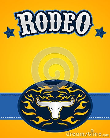 Rodeo Poster vector Design Bull Head emblem. Vector Illustration