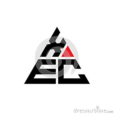 XEC triangle letter logo design with triangle shape. XEC triangle logo design monogram. XEC triangle vector logo template with red Vector Illustration