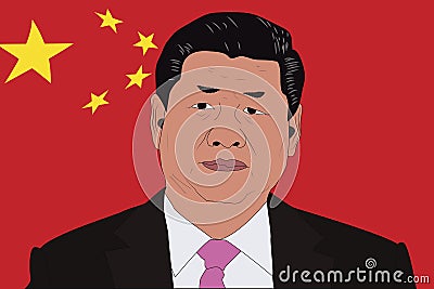 Xi Jinping, president of China in Beijing, June 2022 - vector illustration Vector Illustration