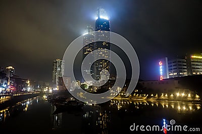 Xiamen, China - May 27, 2019: Night landscapes of Xiamen city Editorial Stock Photo