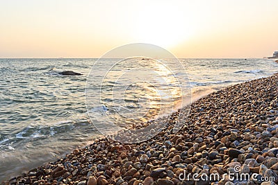 Xiamen Huandao Road Seascape Sunset Stock Photo