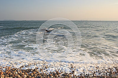 Xiamen Huandao Road Seascape Sunset Stock Photo