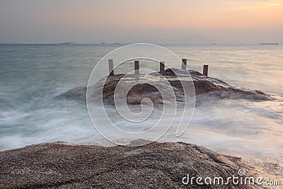 Xiamen Huandao Road Seascape Sunset Stock Photo