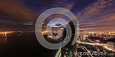 Xiamen Petronas Twin Towers Scene, China Stock Photo