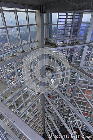 Xiamen Petronas Twin Towers Top floor internal structure Stock Photo