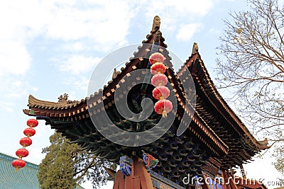 Chinese cornices of xian chenghuangmiao temple, adobe rgb Stock Photo