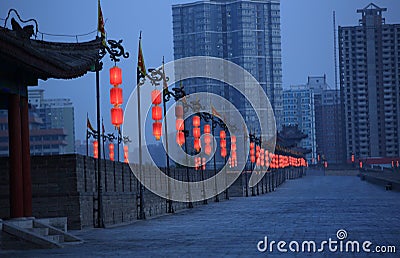 Xian city wall Stock Photo