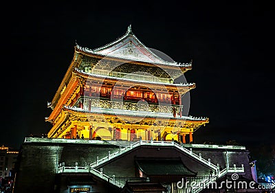 Xian drum tower Editorial Stock Photo