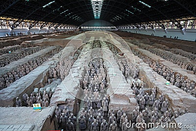 Xian terracotta warriors and horses Editorial Stock Photo