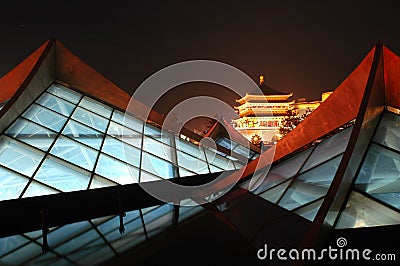 Xian(Xi'an) night scenes Stock Photo