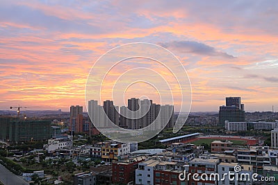 Xindian town sunrise, adobe rgb Editorial Stock Photo