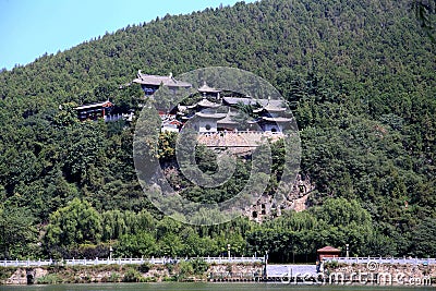 The Xiangshan Temple in Longmen Caves, Dragon Gate Grottoes, in Luoyang city Stock Photo