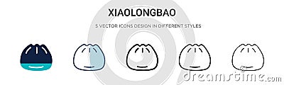 Xiaolongbao icon in filled, thin line, outline and stroke style. Vector illustration of two colored and black xiaolongbao vector Vector Illustration