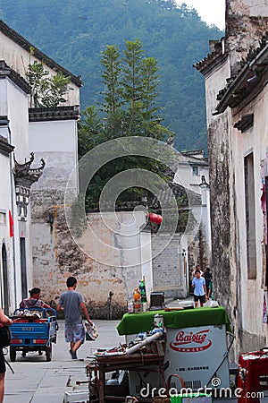 Xidi Ancient Village is located in Yixian County, and is one of the traditional ancient villages in China. Editorial Stock Photo